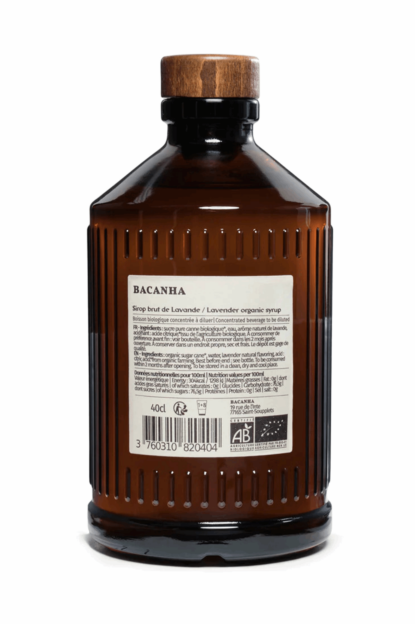 Bacanha SIROP DE LAVANDE BRUT - BIOLOGIQUE - 400ML