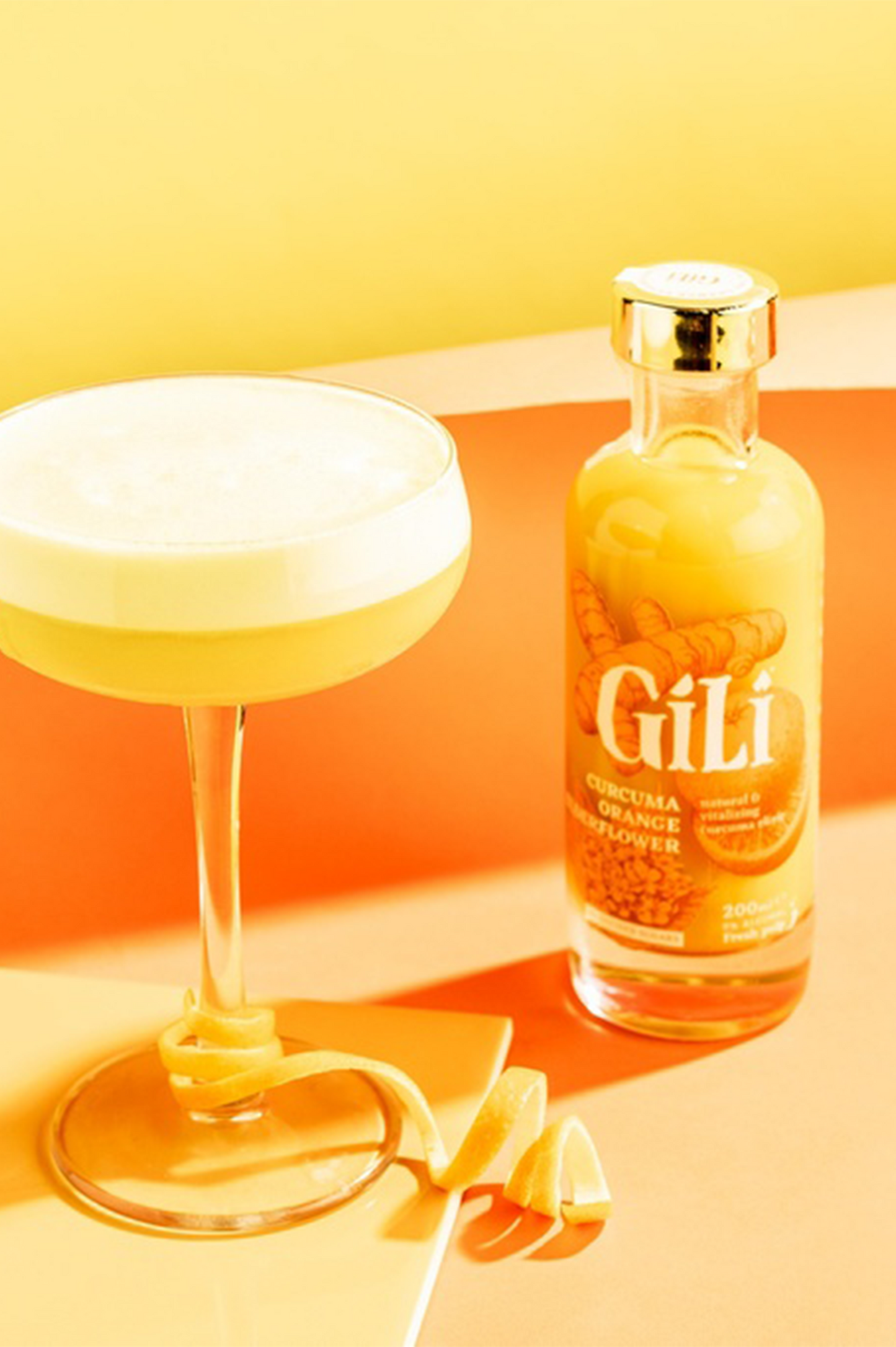 GILI élixir Gingembre Bio Curcuma, Orange et fleurs de sureau - 50CL