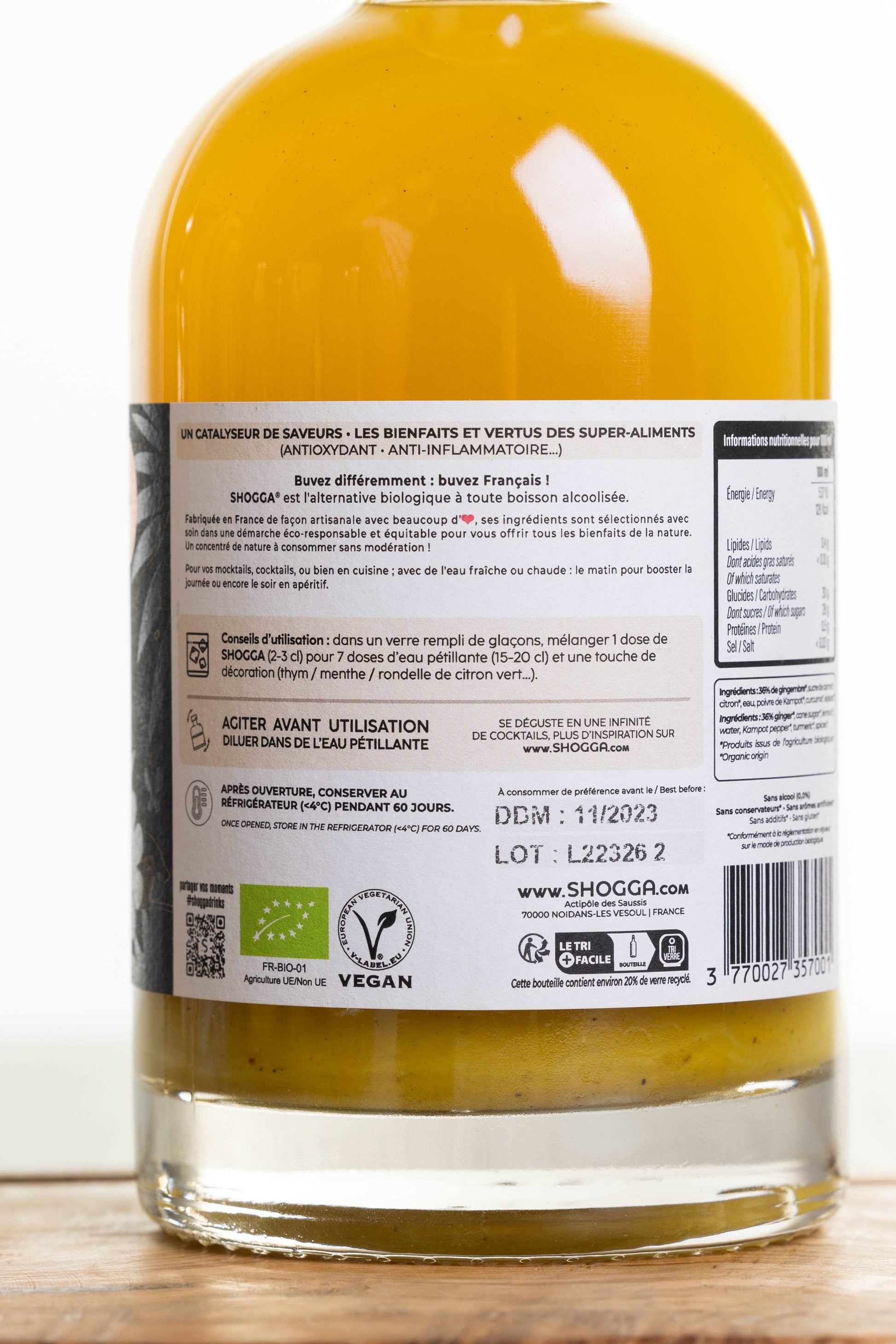SHOGGA - Boisson au gingembre premium bio (700ml) - xavieralcoolsansalcool