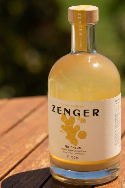 ZENGER CHEUM Golden Harmony – Concentré BIO de gingembre, yuzu fleur de sureau 700 ml