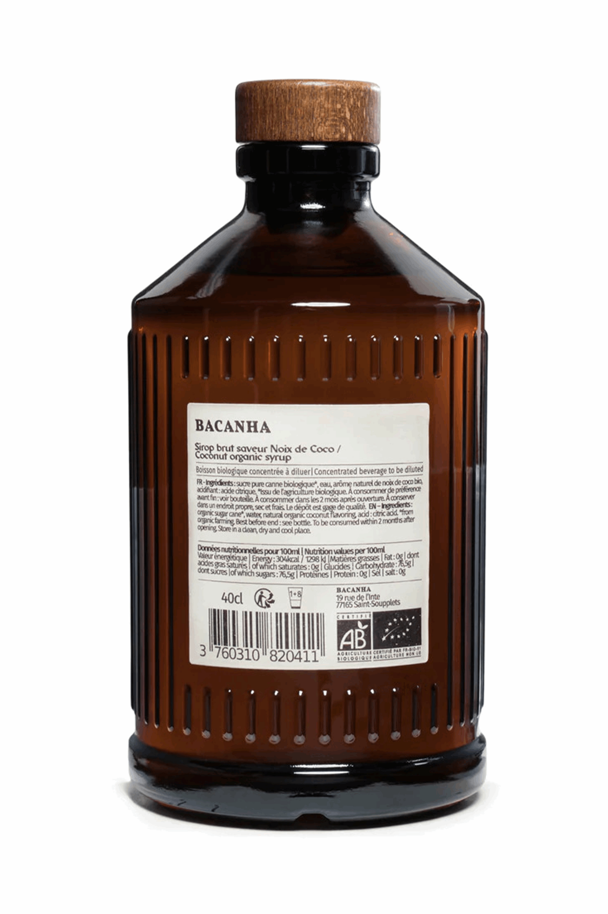 Bacanha SIROP NOIX DE COCO BRUT - BIOLOGIQUE - 400ML